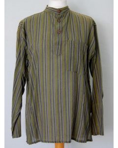 Striped Cotton Grandad Shirt